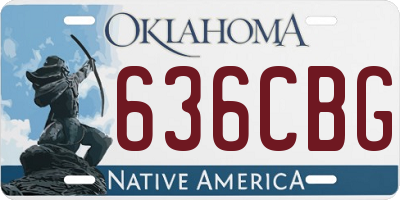 OK license plate 636CBG