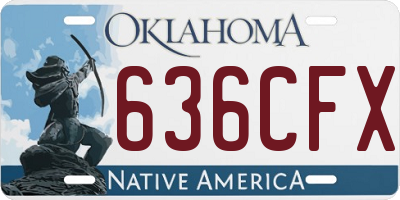 OK license plate 636CFX