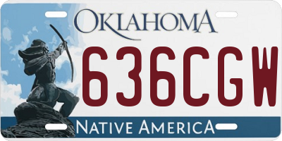 OK license plate 636CGW