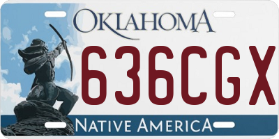 OK license plate 636CGX