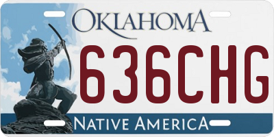 OK license plate 636CHG