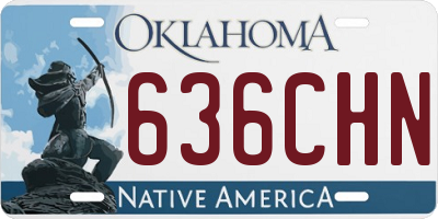 OK license plate 636CHN