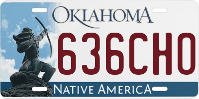 OK license plate 636CHO