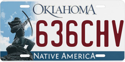 OK license plate 636CHV