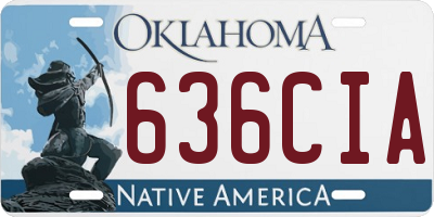 OK license plate 636CIA