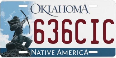 OK license plate 636CIC