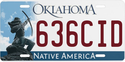 OK license plate 636CID