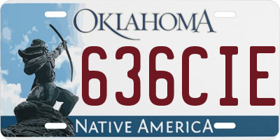 OK license plate 636CIE