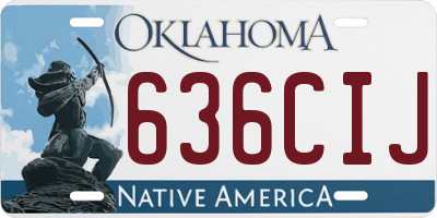 OK license plate 636CIJ