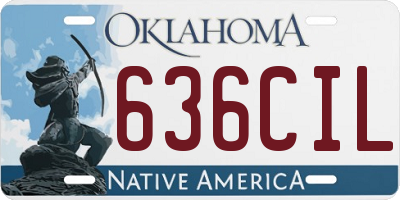 OK license plate 636CIL