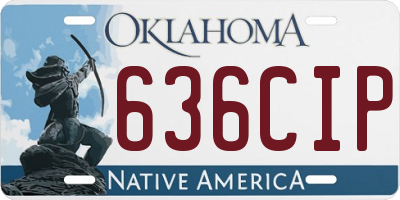 OK license plate 636CIP