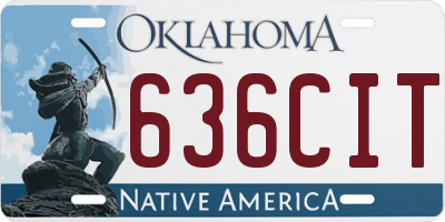 OK license plate 636CIT