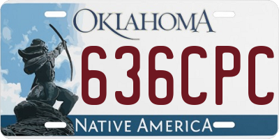 OK license plate 636CPC