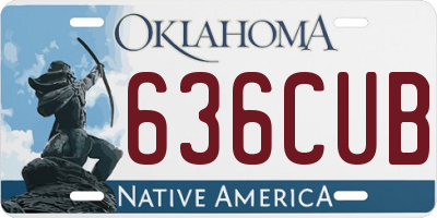 OK license plate 636CUB
