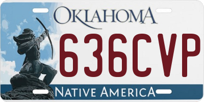 OK license plate 636CVP