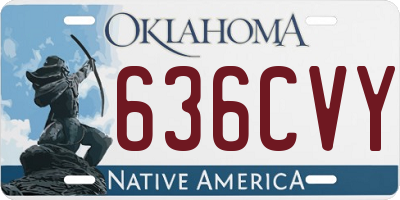OK license plate 636CVY