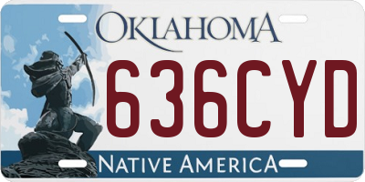 OK license plate 636CYD