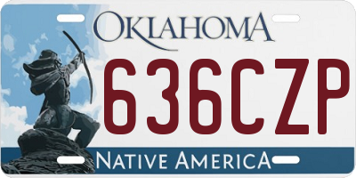 OK license plate 636CZP