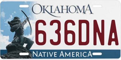 OK license plate 636DNA