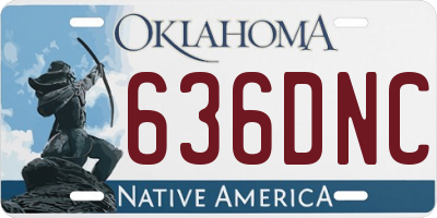 OK license plate 636DNC