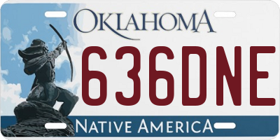 OK license plate 636DNE