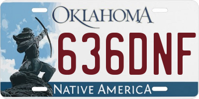 OK license plate 636DNF