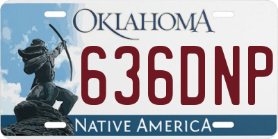 OK license plate 636DNP