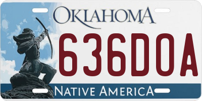 OK license plate 636DOA