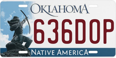 OK license plate 636DOP