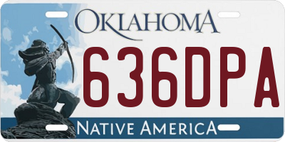 OK license plate 636DPA