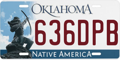 OK license plate 636DPB