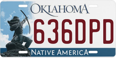 OK license plate 636DPD