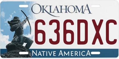 OK license plate 636DXC