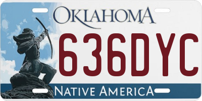 OK license plate 636DYC