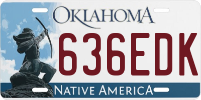 OK license plate 636EDK