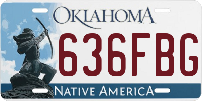 OK license plate 636FBG