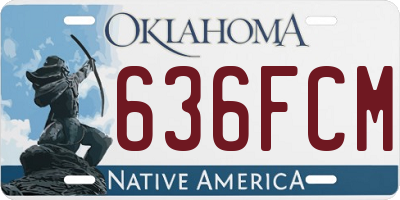 OK license plate 636FCM