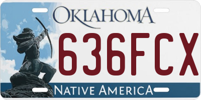 OK license plate 636FCX