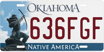 OK license plate 636FGF