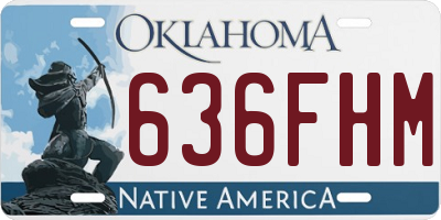 OK license plate 636FHM