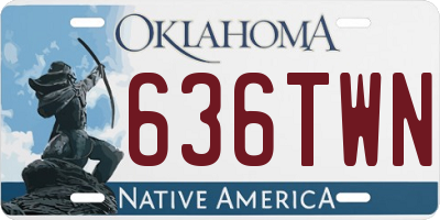 OK license plate 636TWN