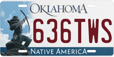 OK license plate 636TWS