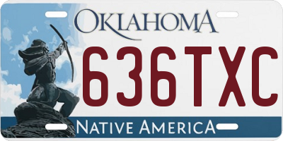 OK license plate 636TXC