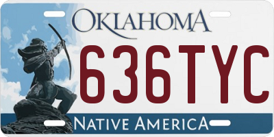 OK license plate 636TYC