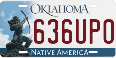 OK license plate 636UPO