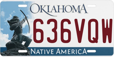 OK license plate 636VQW