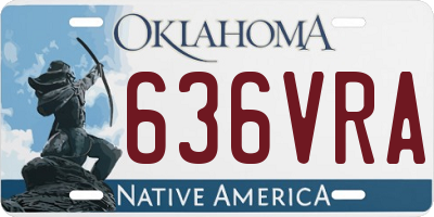 OK license plate 636VRA