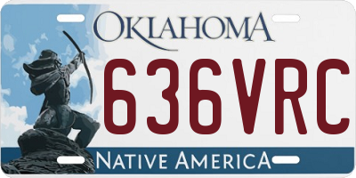 OK license plate 636VRC