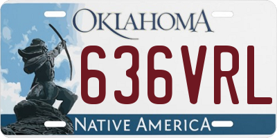 OK license plate 636VRL