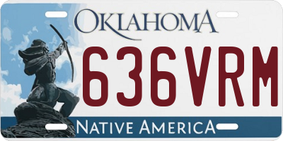 OK license plate 636VRM